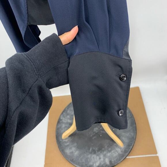 Rag & Bone Shirt Womens XS Extra Small Navy Black Silk Hidden Button Shirttail - Picture 5 of 11